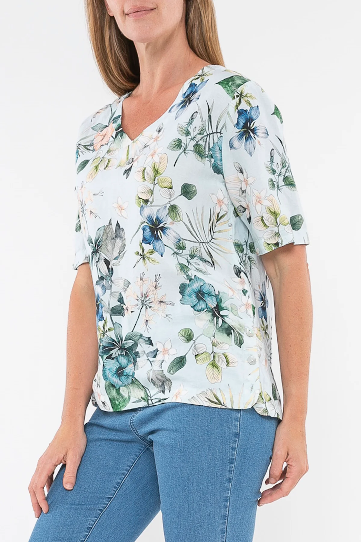 Jump Blue Floral Top - Image 2