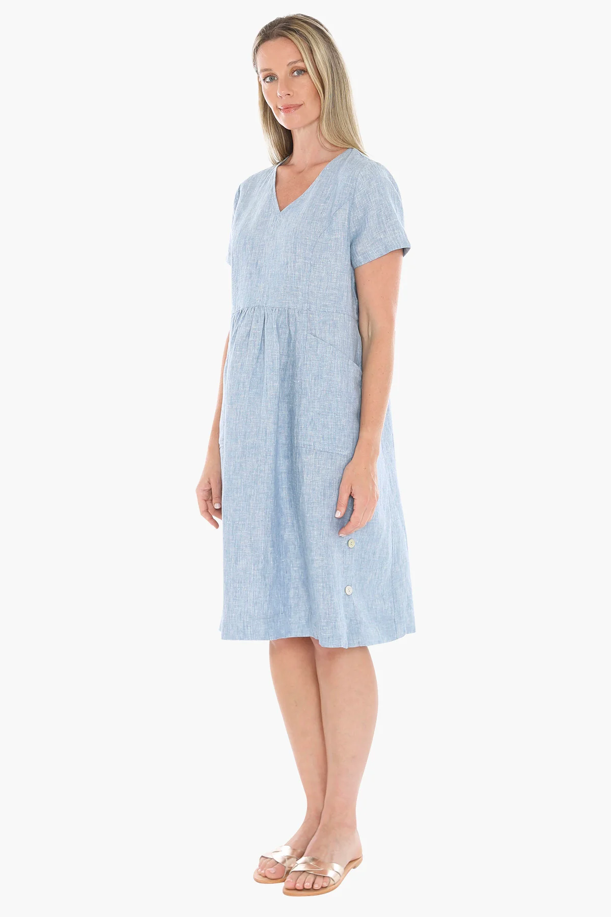 Jump Button Through Dress - Ocean - Image 4