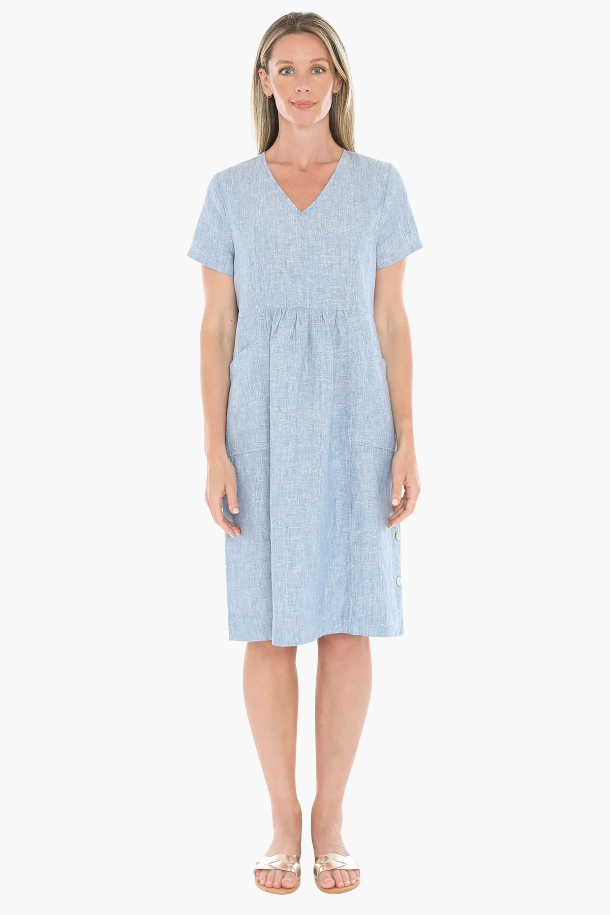 Jump Button Through Dress - Ocean - Image 7