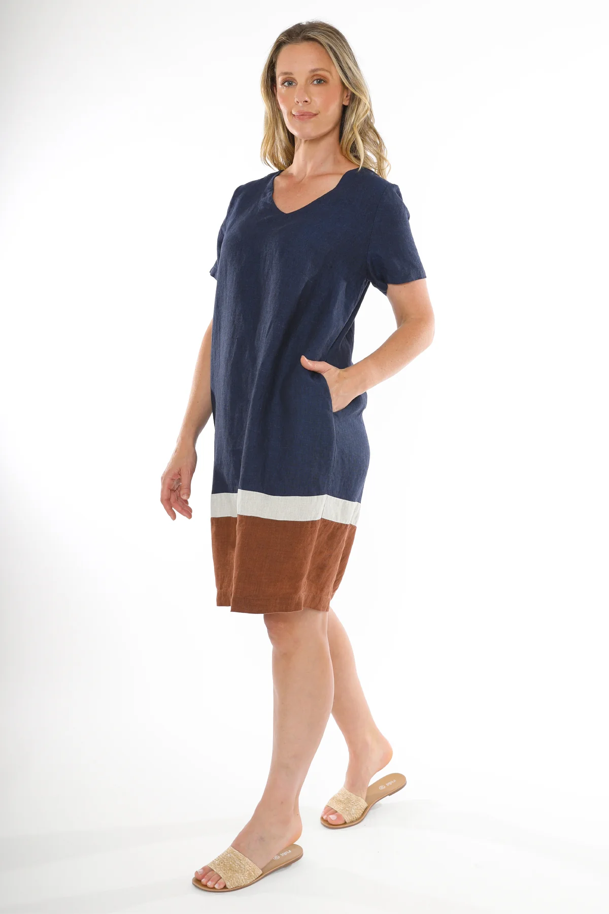 Jump Contrast Hem Dress - Ink - Image 6