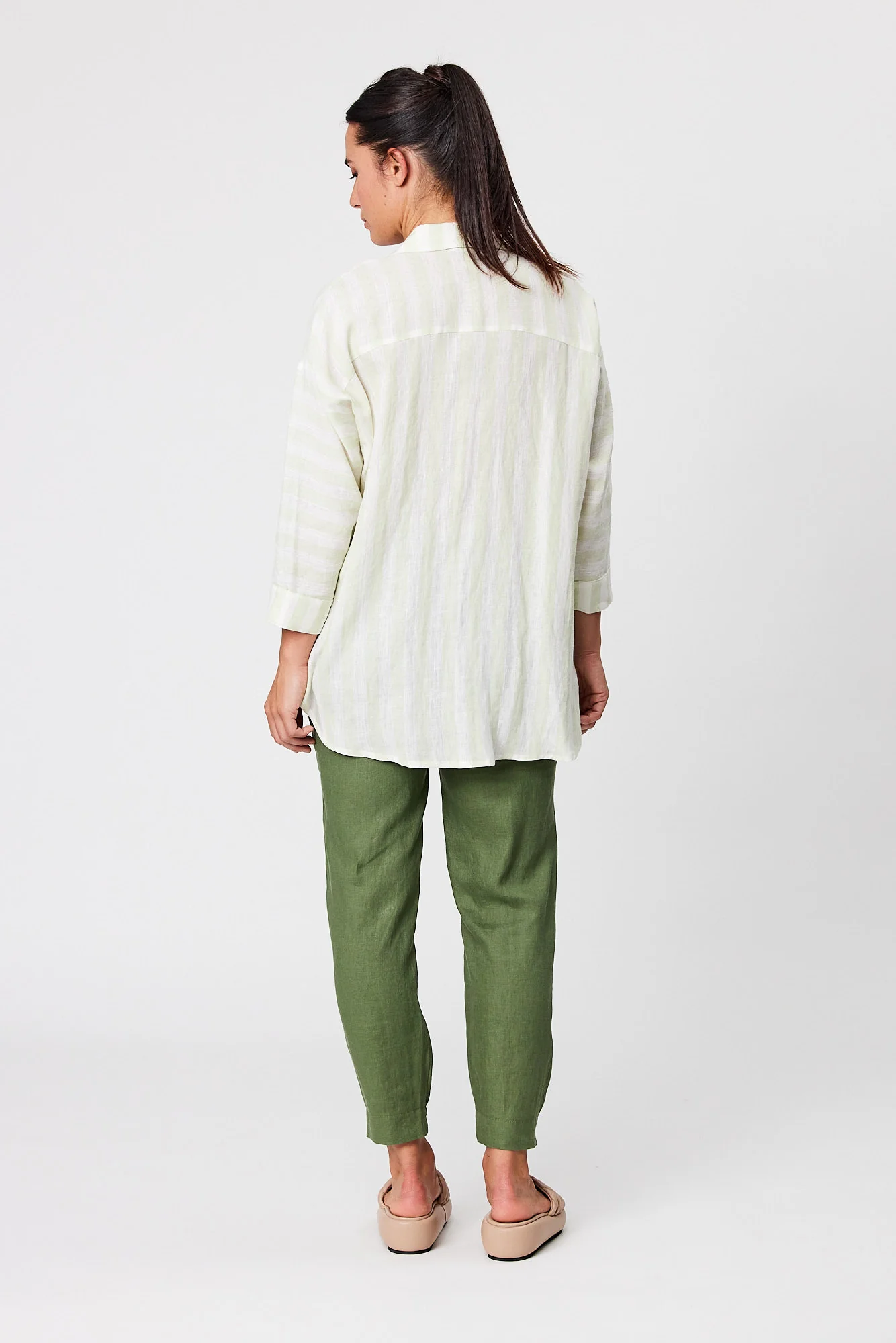 Blackstone Linen Pant -Green Fig - Image 5