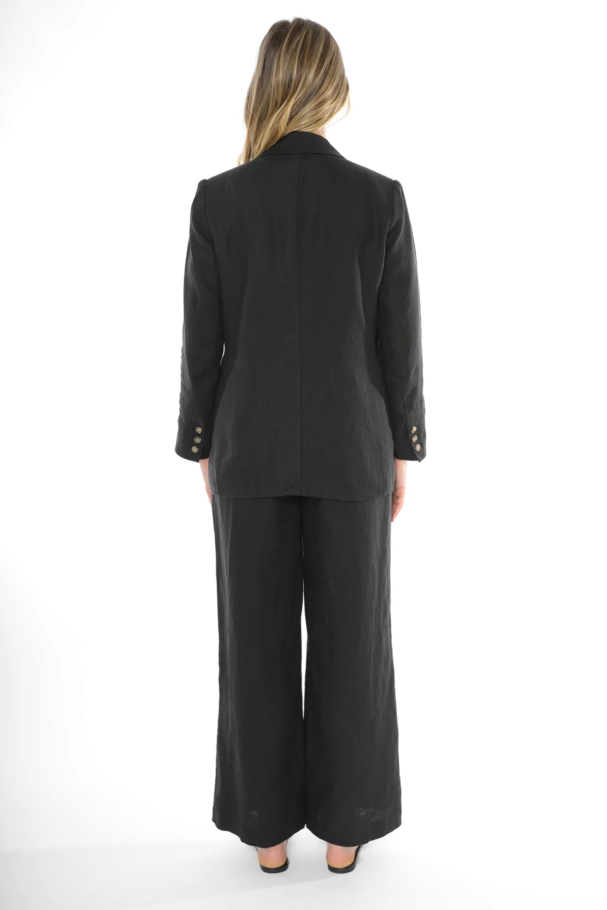 Jump Linen Blazer - Black - Image 4