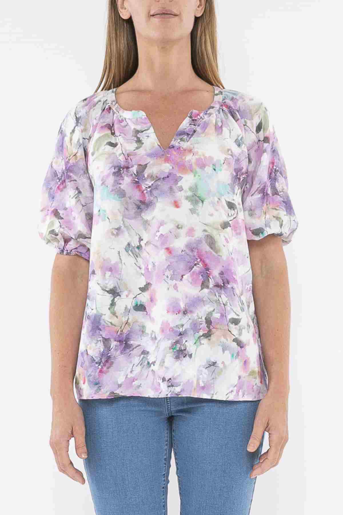 Jump Linen Top-Lilac
