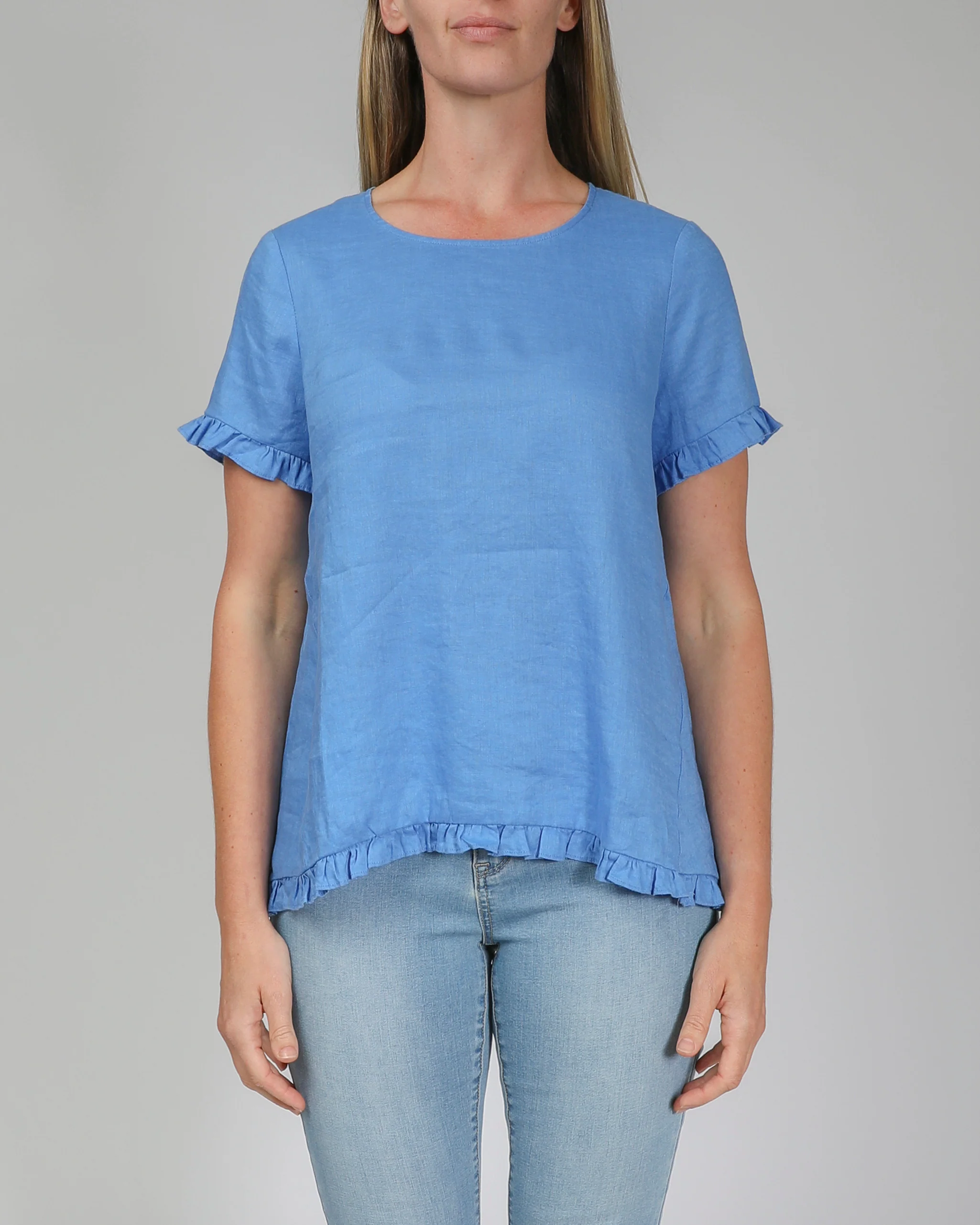 Jump Linen Blouse -Azure Blue