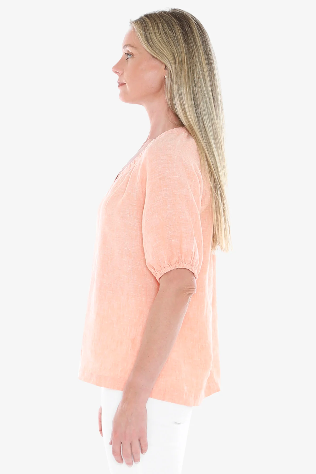 Jump Ruched V-Neck Top - Sunset - Image 5