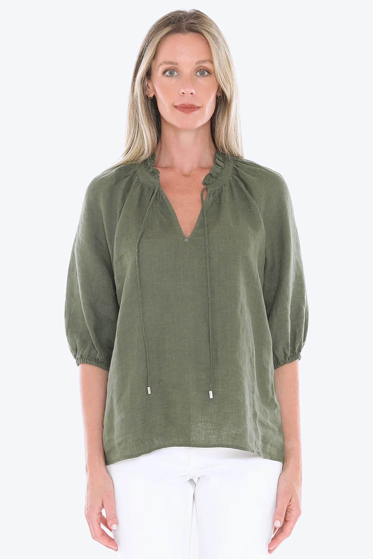 Jump Ruffle Top - Basil - Image 3