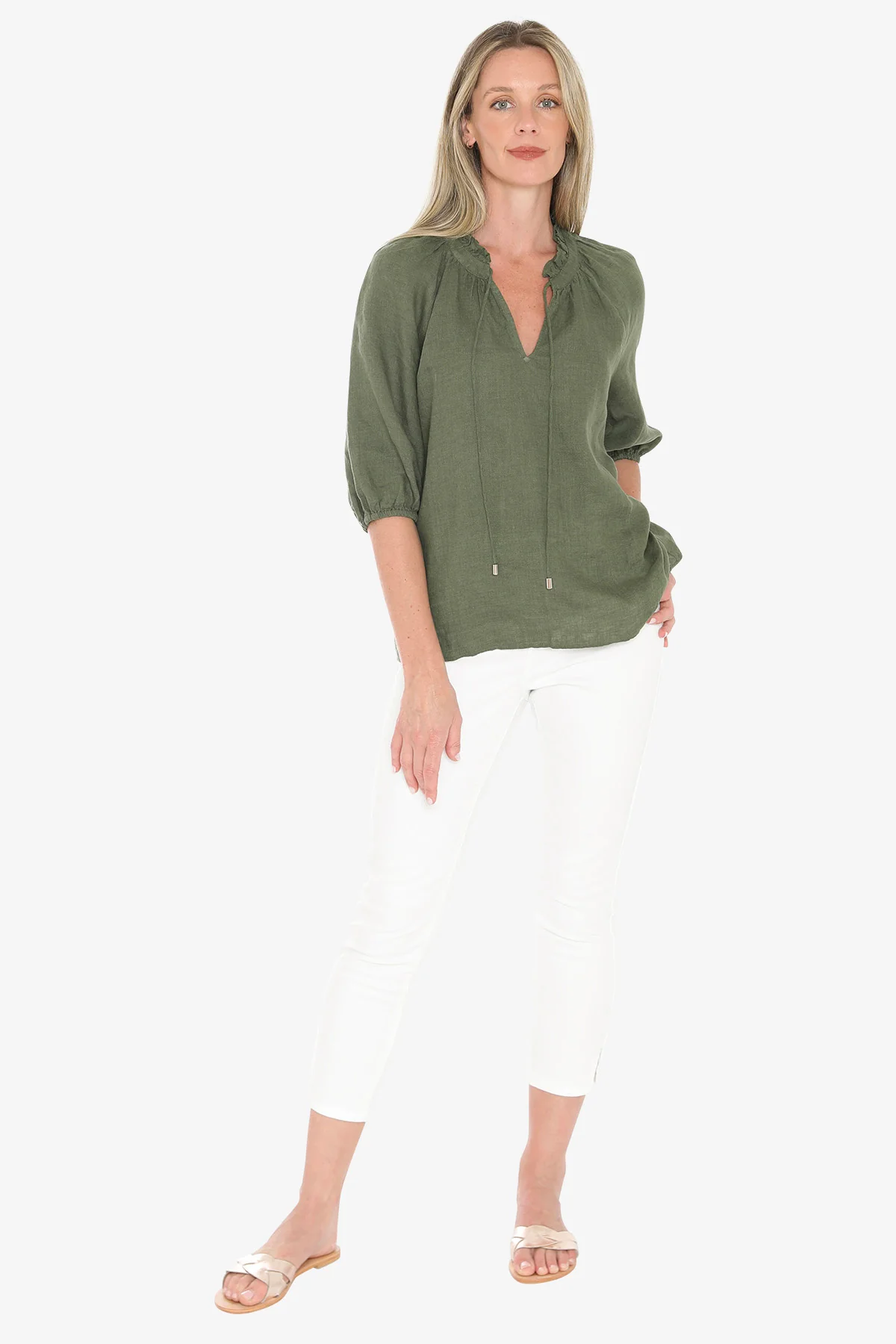 Jump Ruffle Top - Basil - Image 7