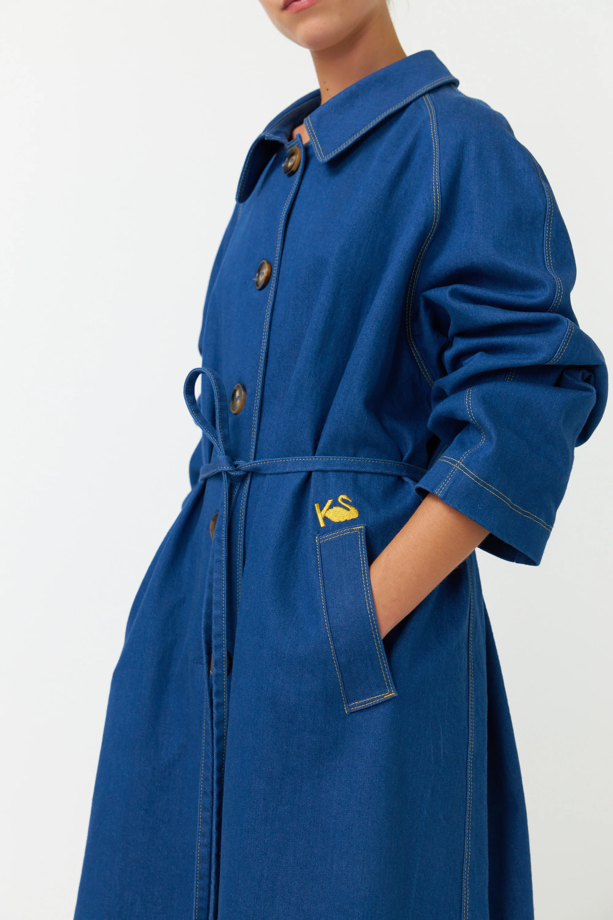 Kate Sylvester Cooper Coat Indigo - Image 12