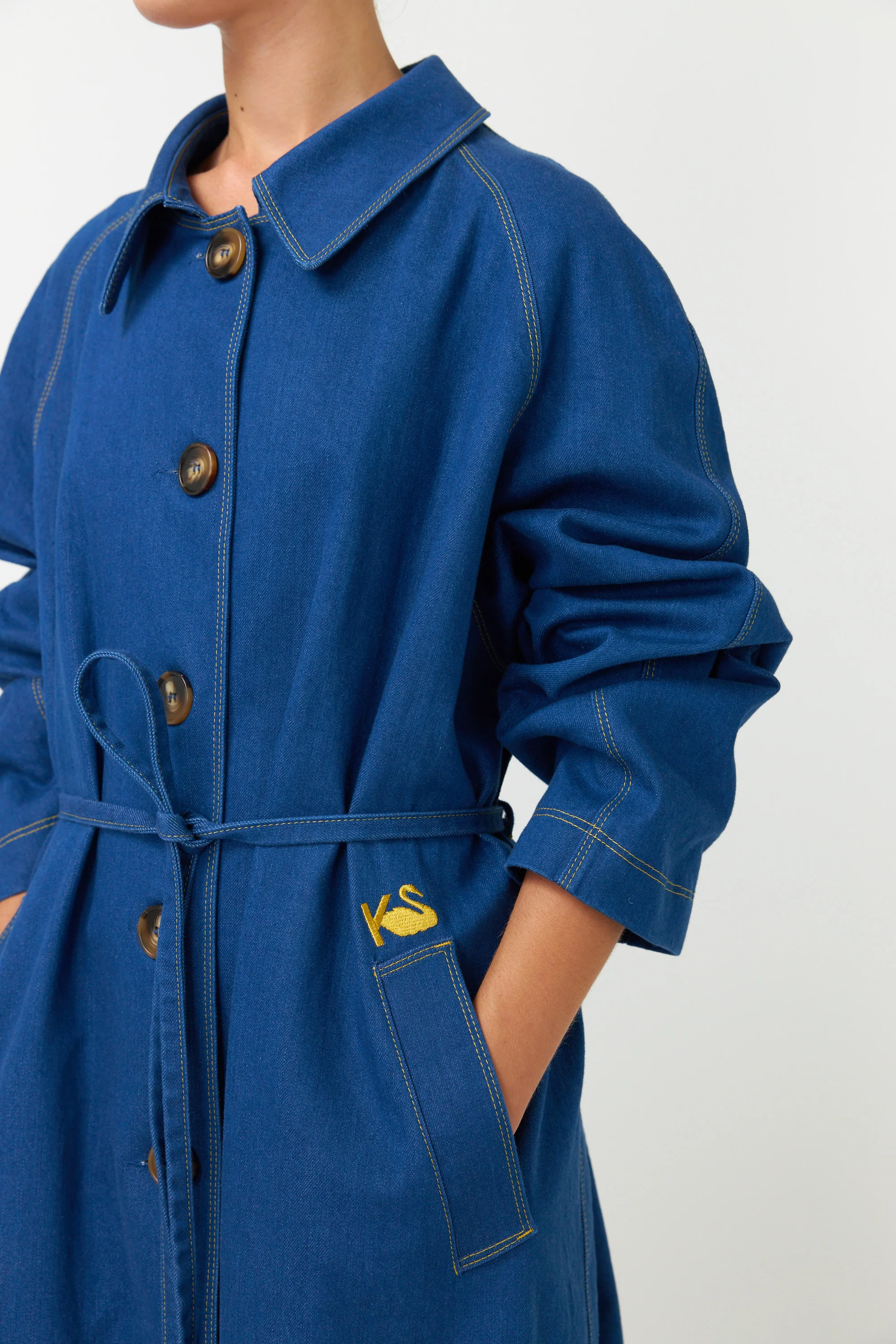 Kate Sylvester Cooper Coat Indigo - Image 14