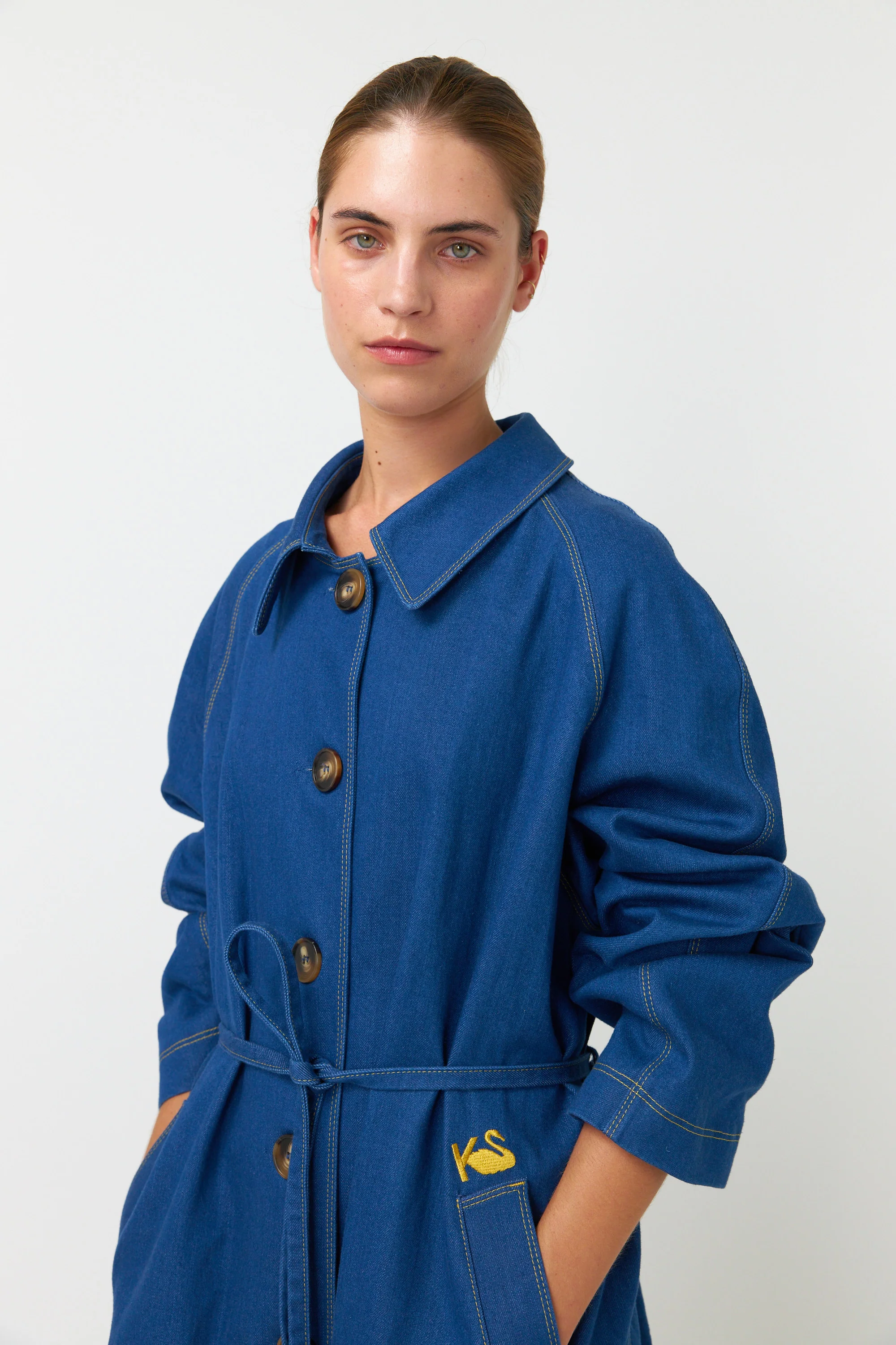 Kate Sylvester Cooper Coat Indigo - Image 15