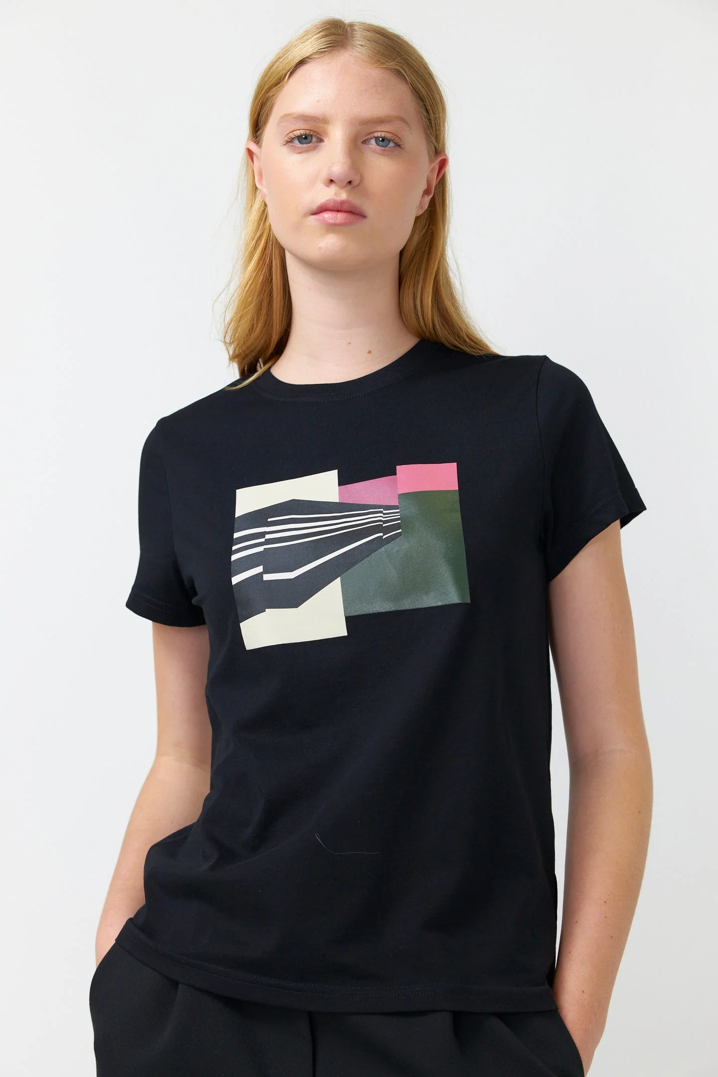 Kate Sylvester Desert Stripe T-Shirt Black