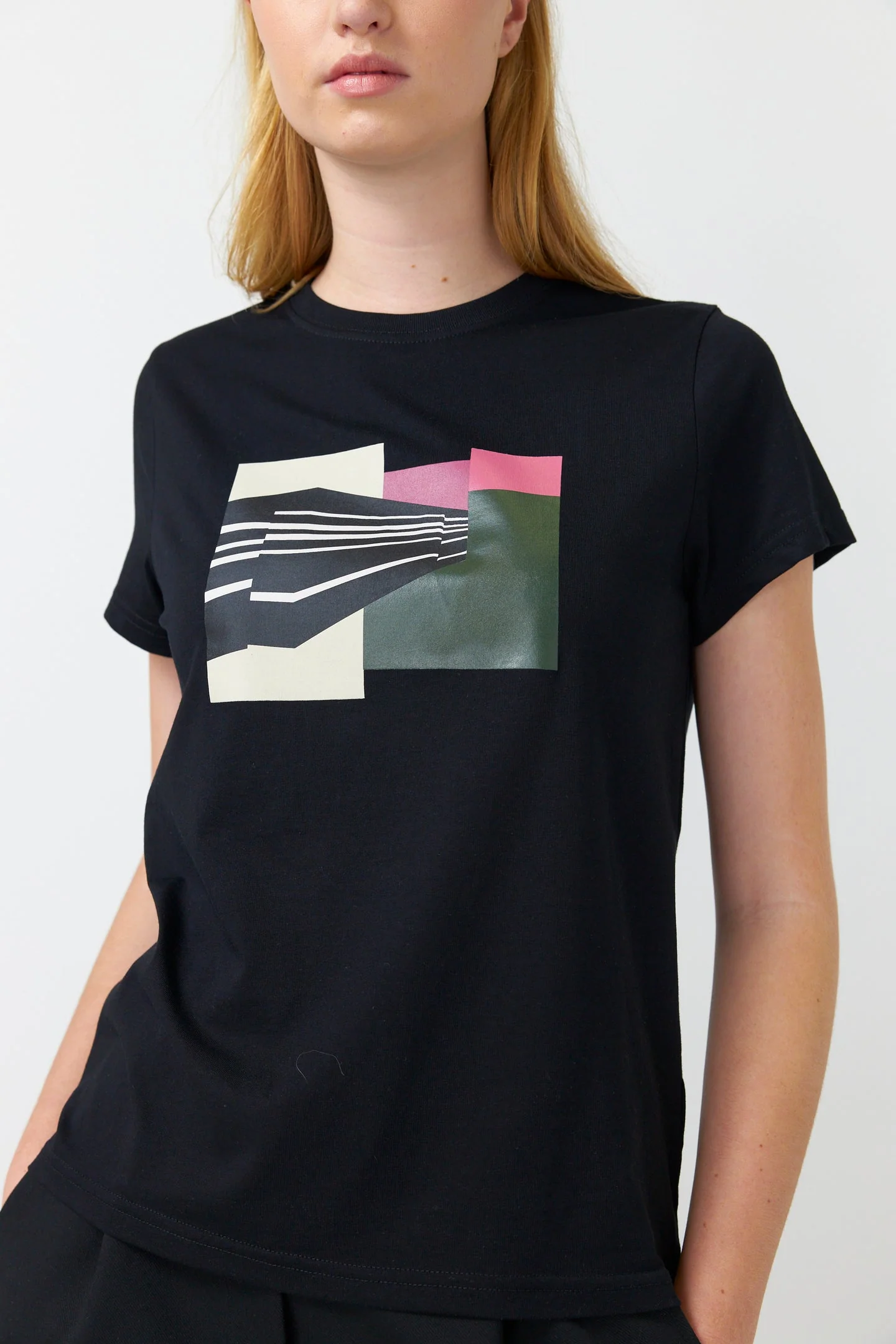 Kate Sylvester Desert Stripe T-Shirt Black - Image 2