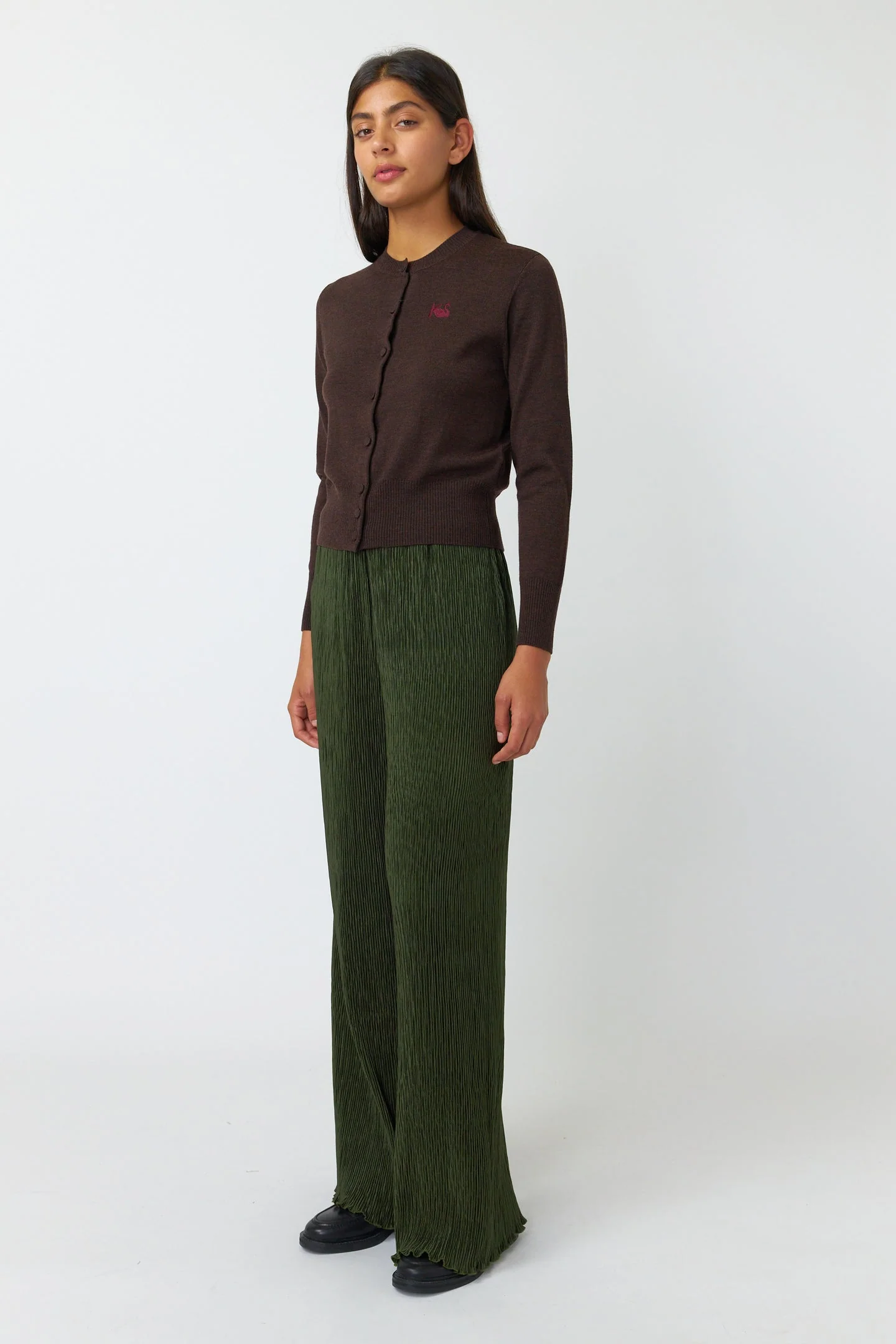 Kate Sylvester Gracie Cardigan - Mahogany - Image 3