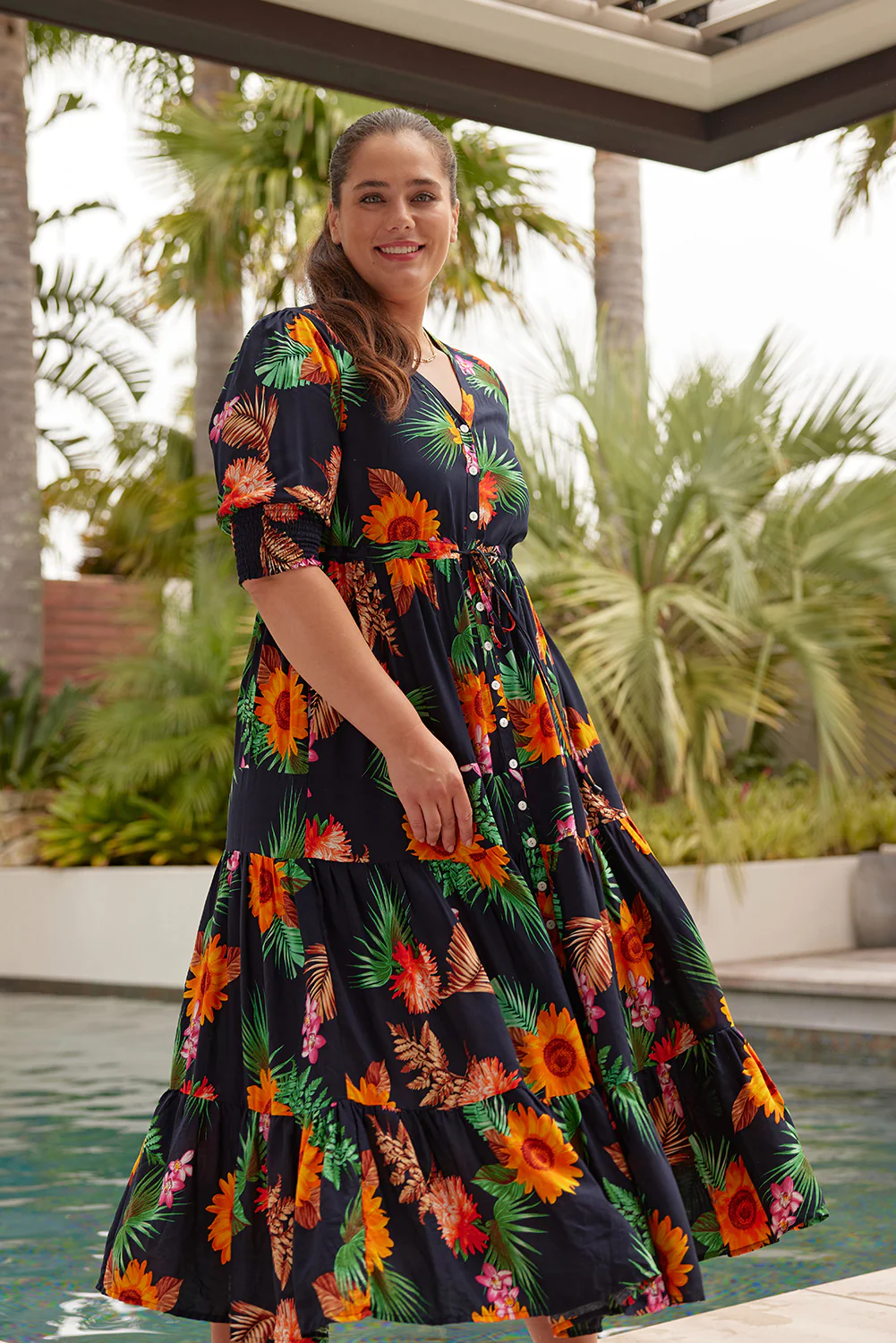 Lemon Tree Jayda Dress- Navy Print - Image 12