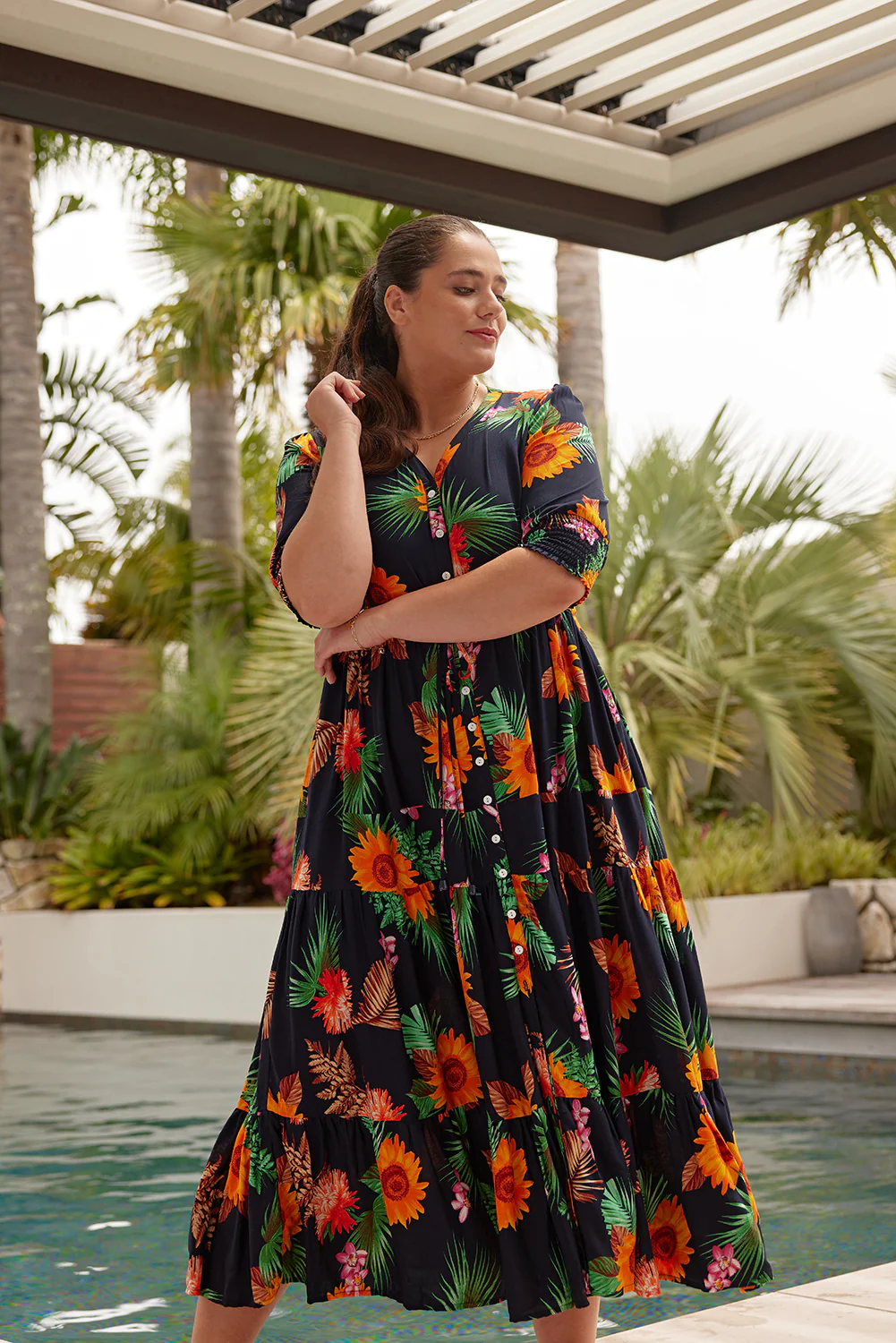 Lemon Tree Jayda Dress- Navy Print - Image 13