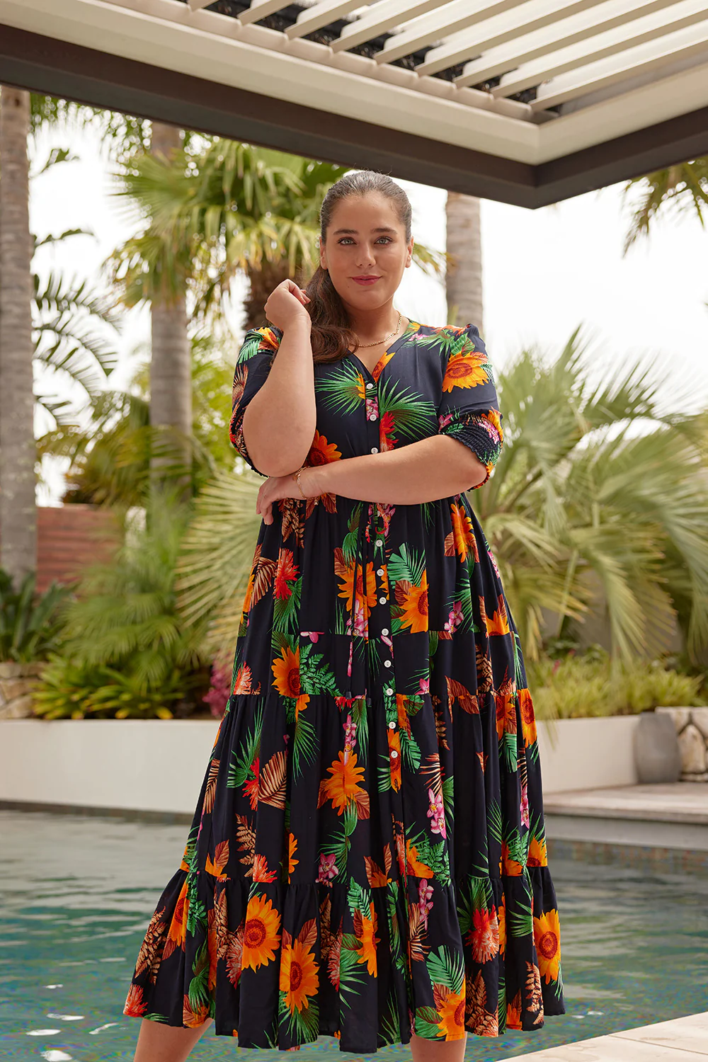 Lemon Tree Jayda Dress- Navy Print - Image 14