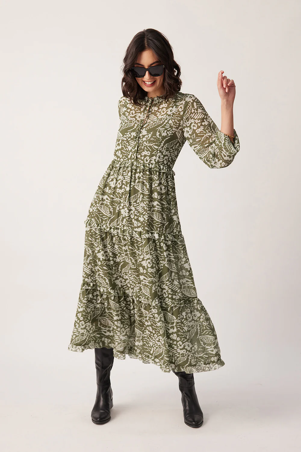 Lemon Tree Macy Dress & Singlet Sage Print - Image 4