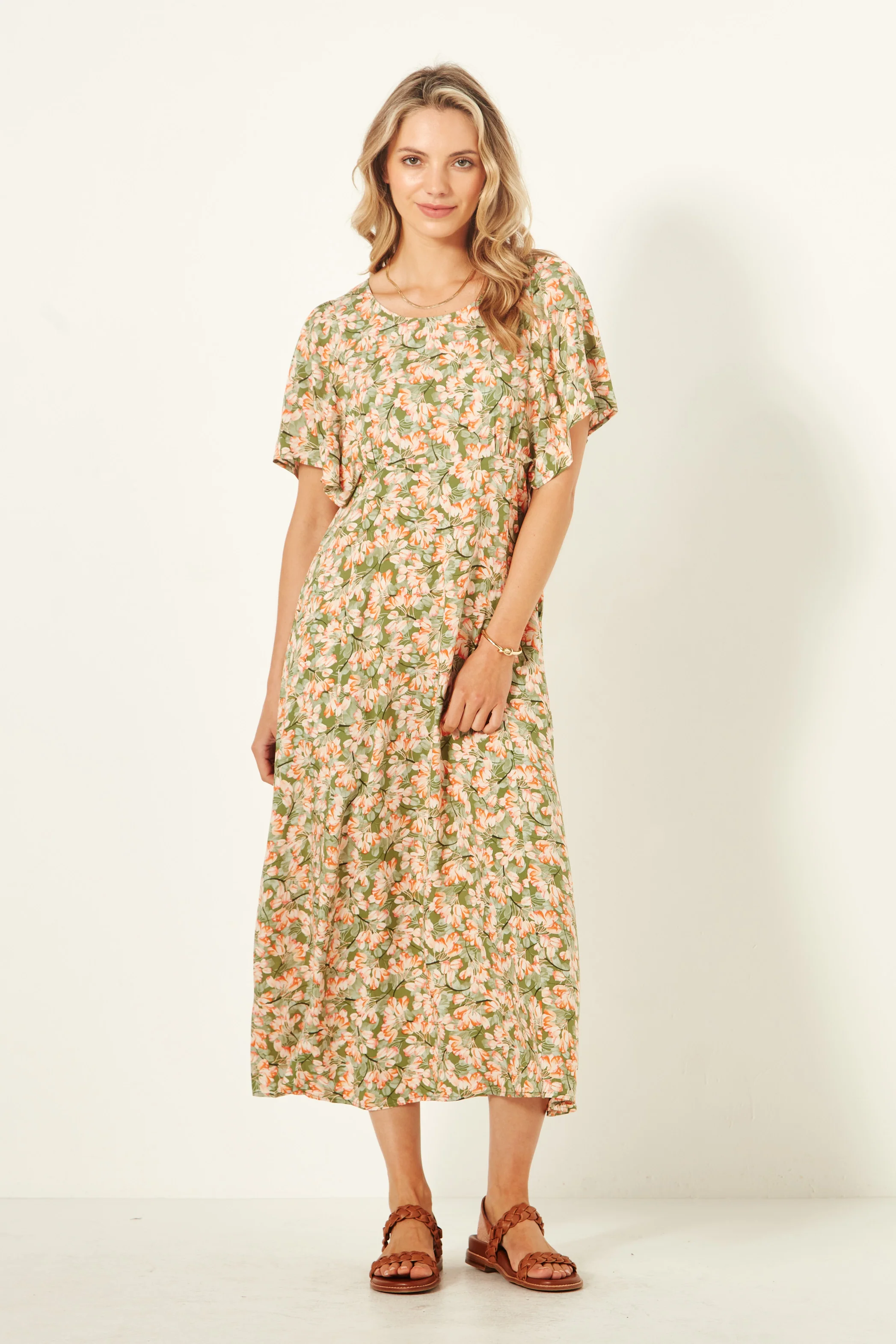 Lemon Tree Mavis Dress Green Tulips - Image 7