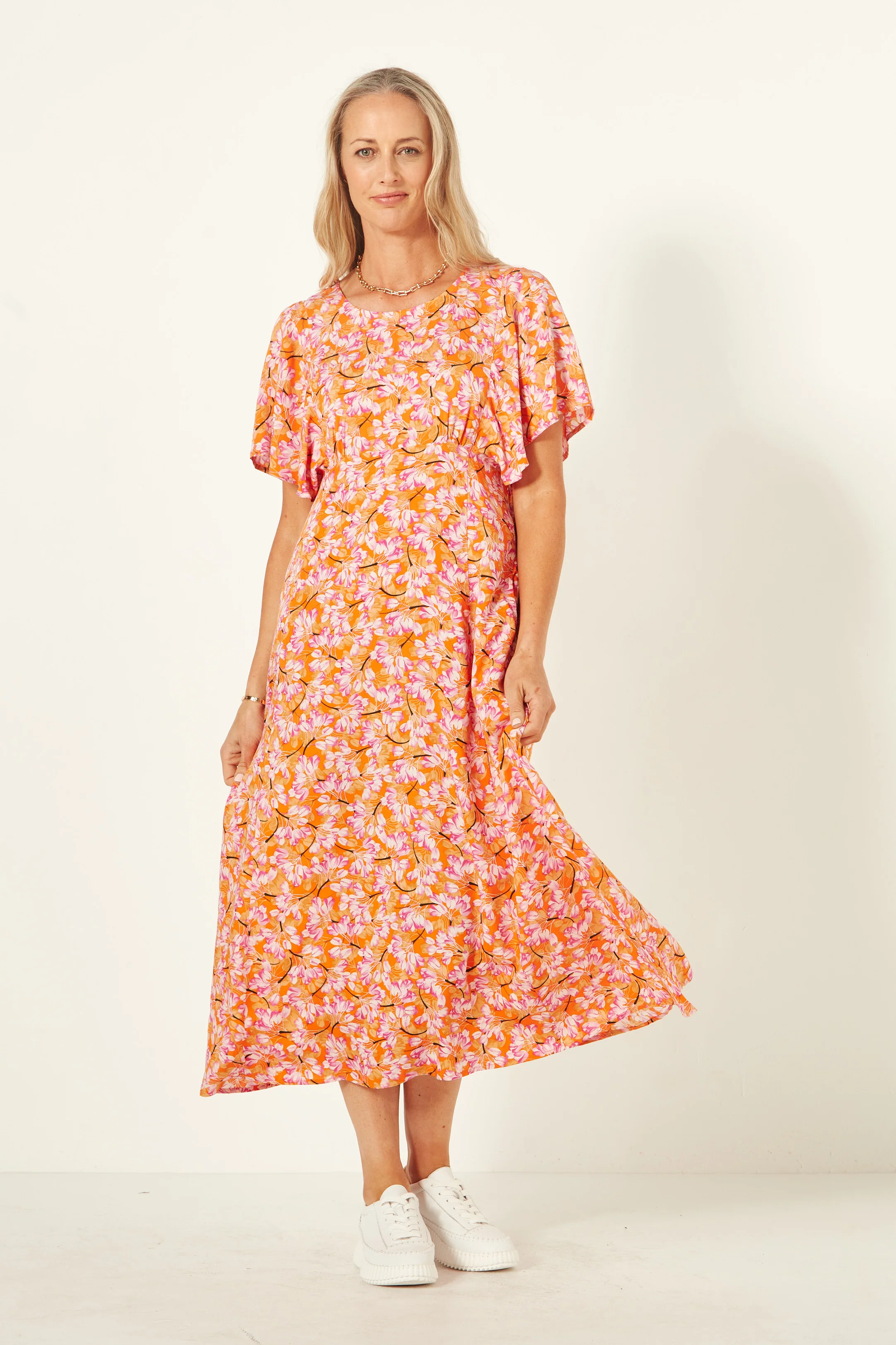 Lemon Tree Mavis Dress Orange Tulips