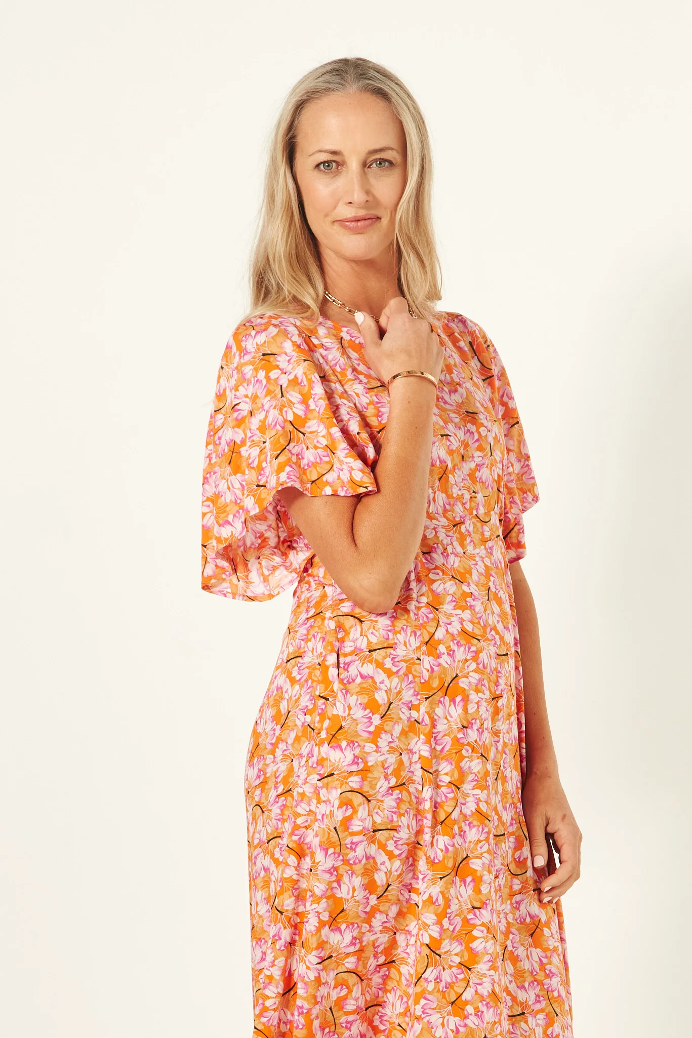Lemon Tree Mavis Dress Orange Tulips - Image 2
