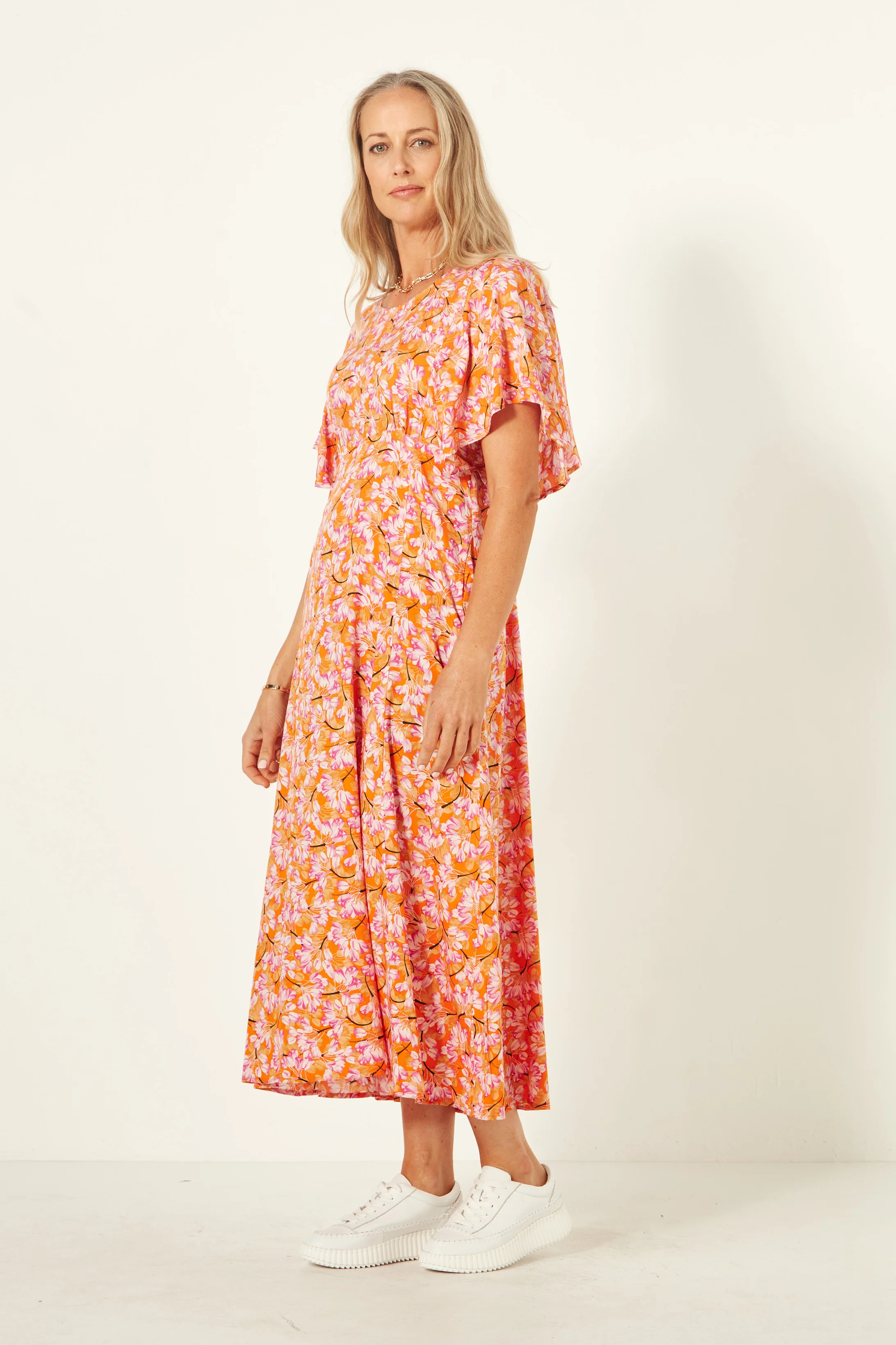 Lemon Tree Mavis Dress Orange Tulips - Image 6