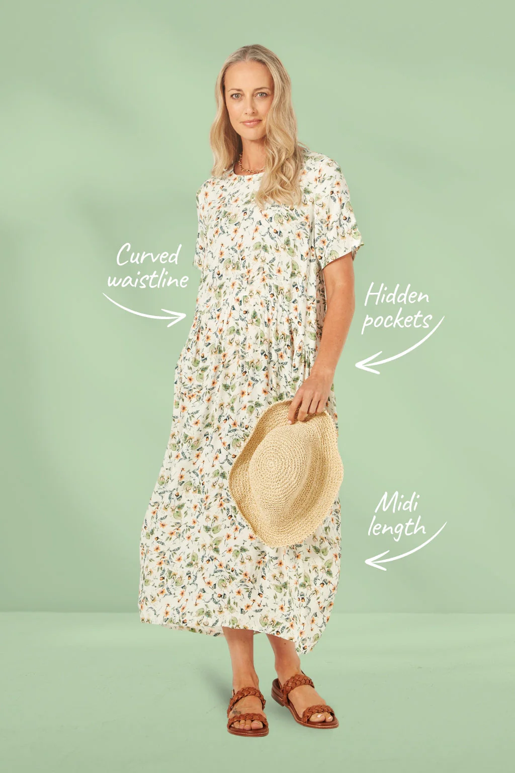 Lemon Tree Monroe Dress - Botanical - Image 2