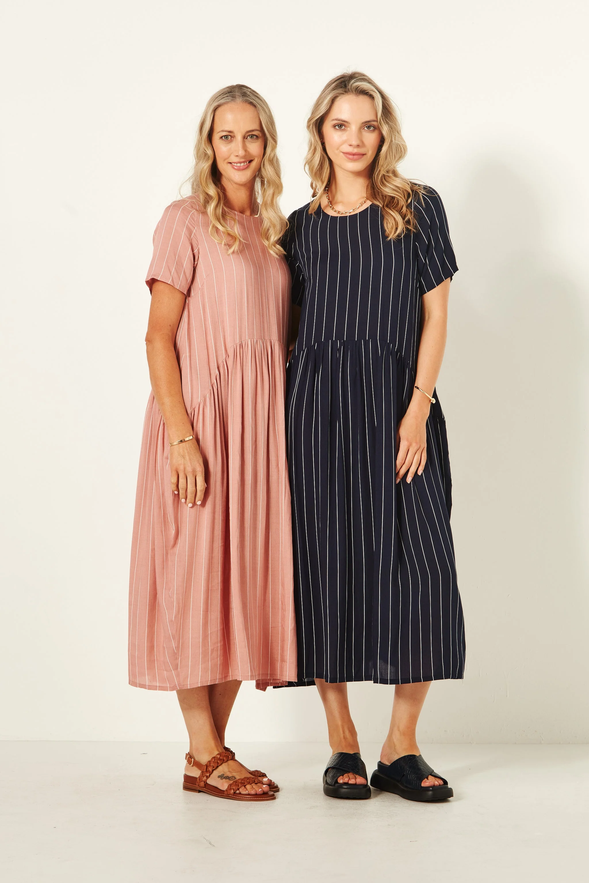 Lemon Tree Monroe Dress- Nude Stripe - Image 2