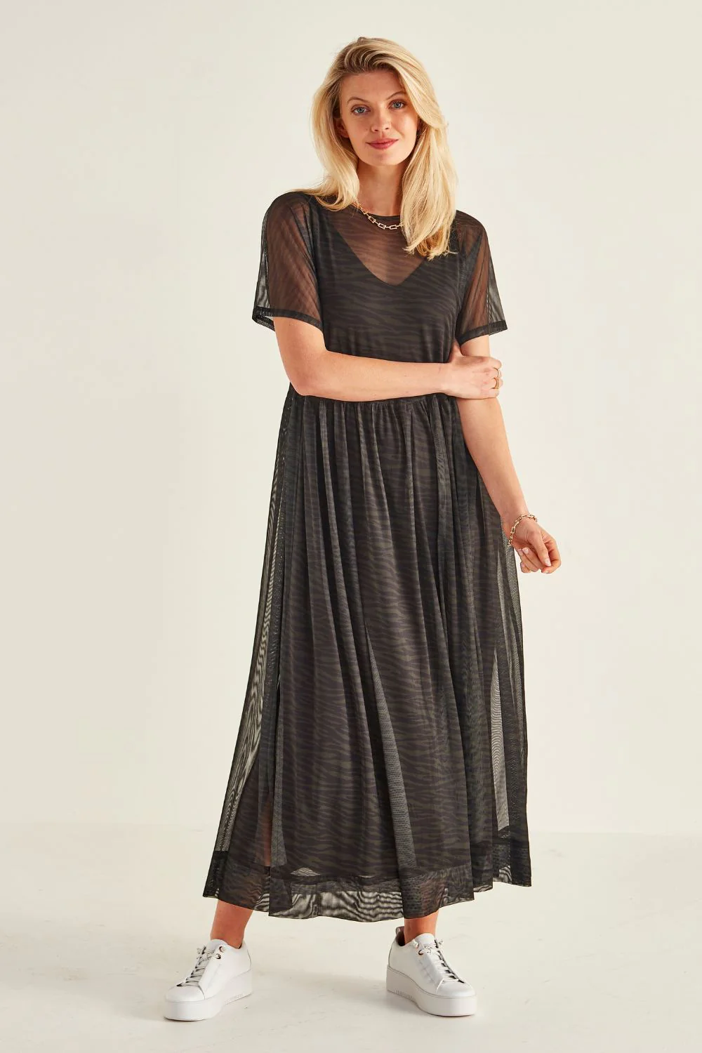Lemon Tree Sarah Dress and Slip - Green Zebra