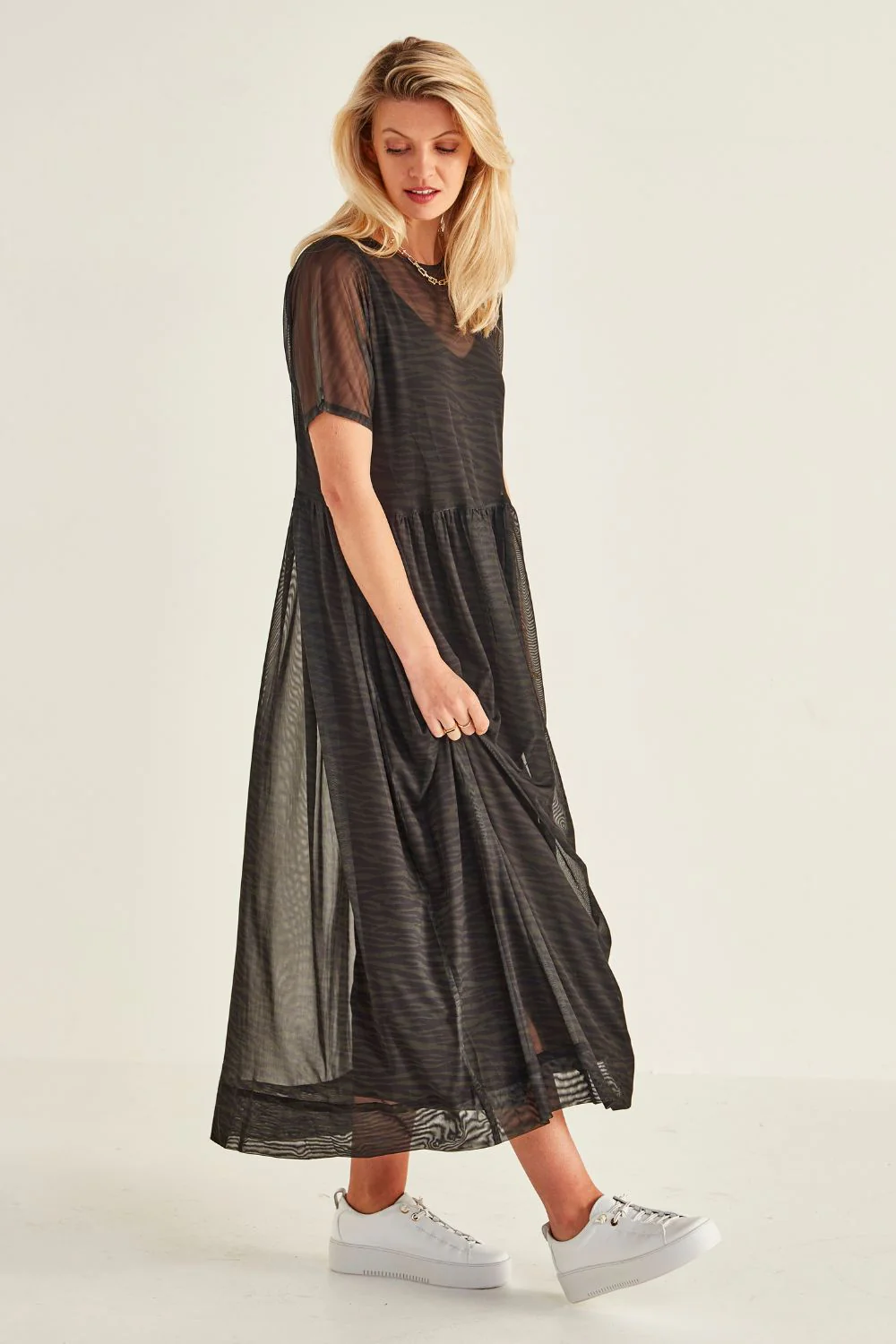 Lemon Tree Sarah Dress and Slip - Green Zebra - Image 3