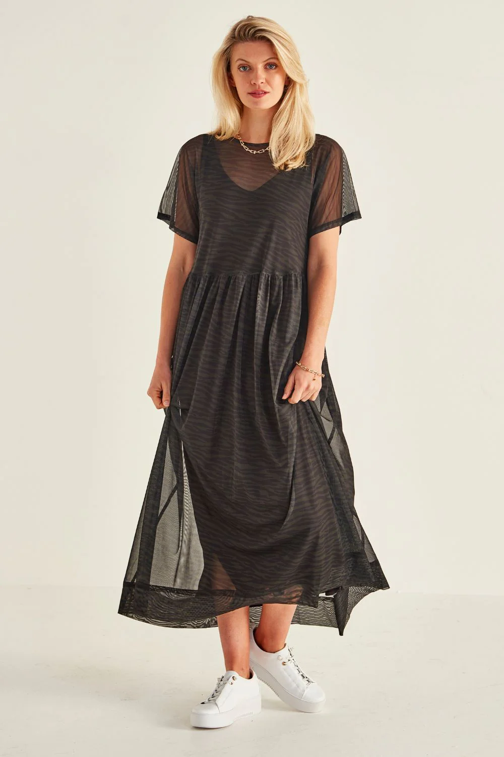 Lemon Tree Sarah Dress and Slip - Green Zebra - Image 5