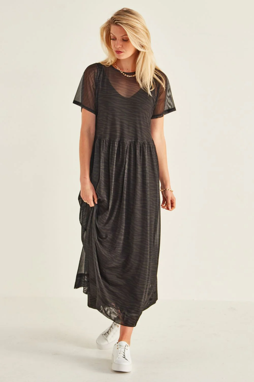 Lemon Tree Sarah Dress and Slip - Green Zebra - Image 7