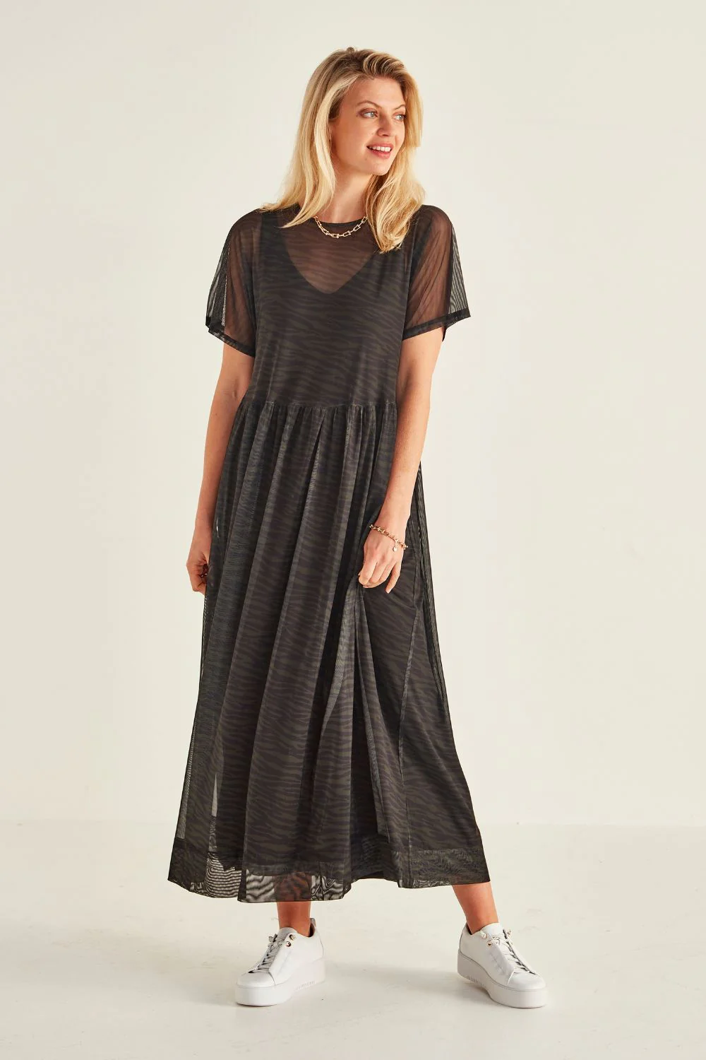 Lemon Tree Sarah Dress and Slip - Green Zebra - Image 8