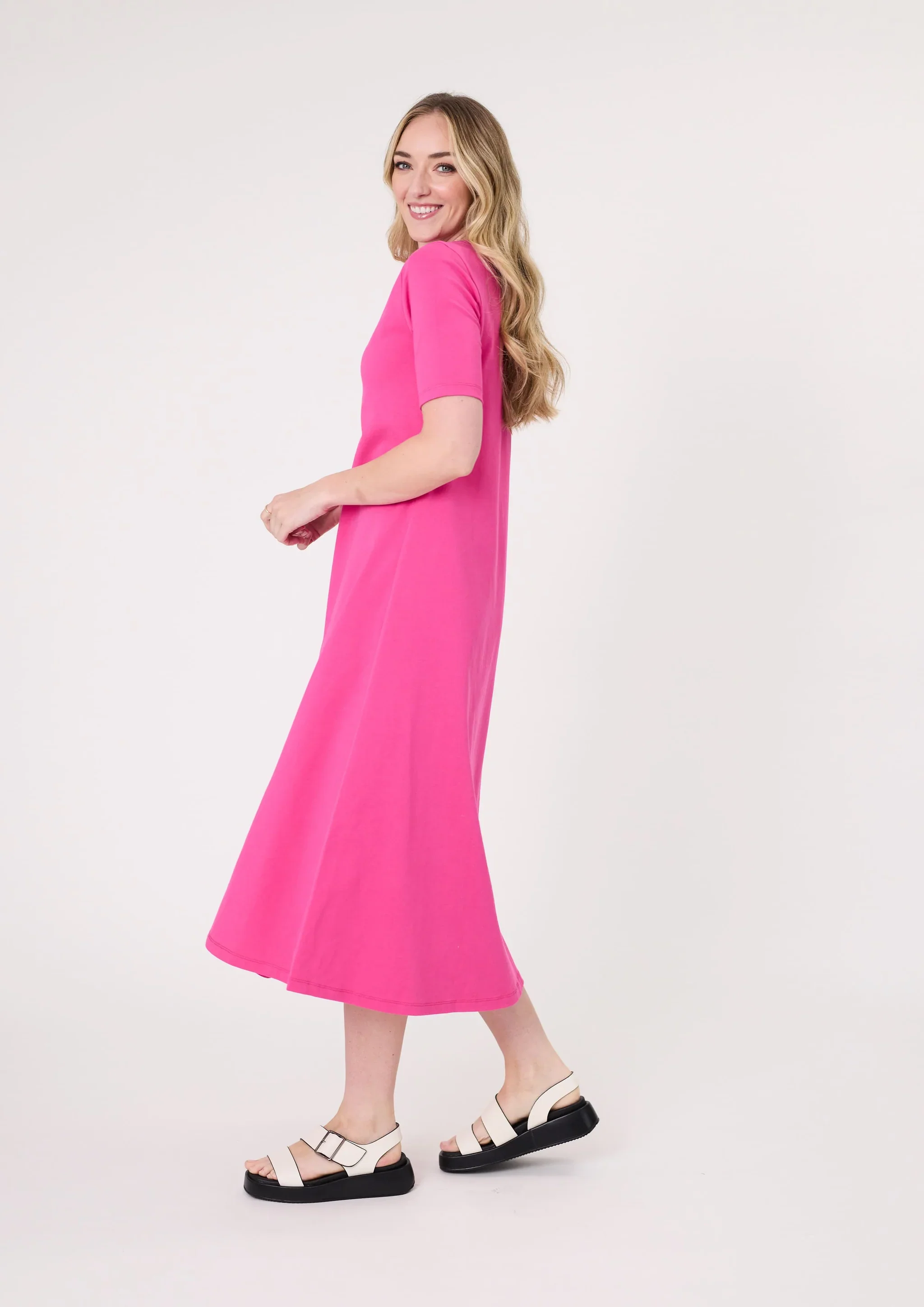 Lemon Tree Sole Dress Fuschia - Image 2