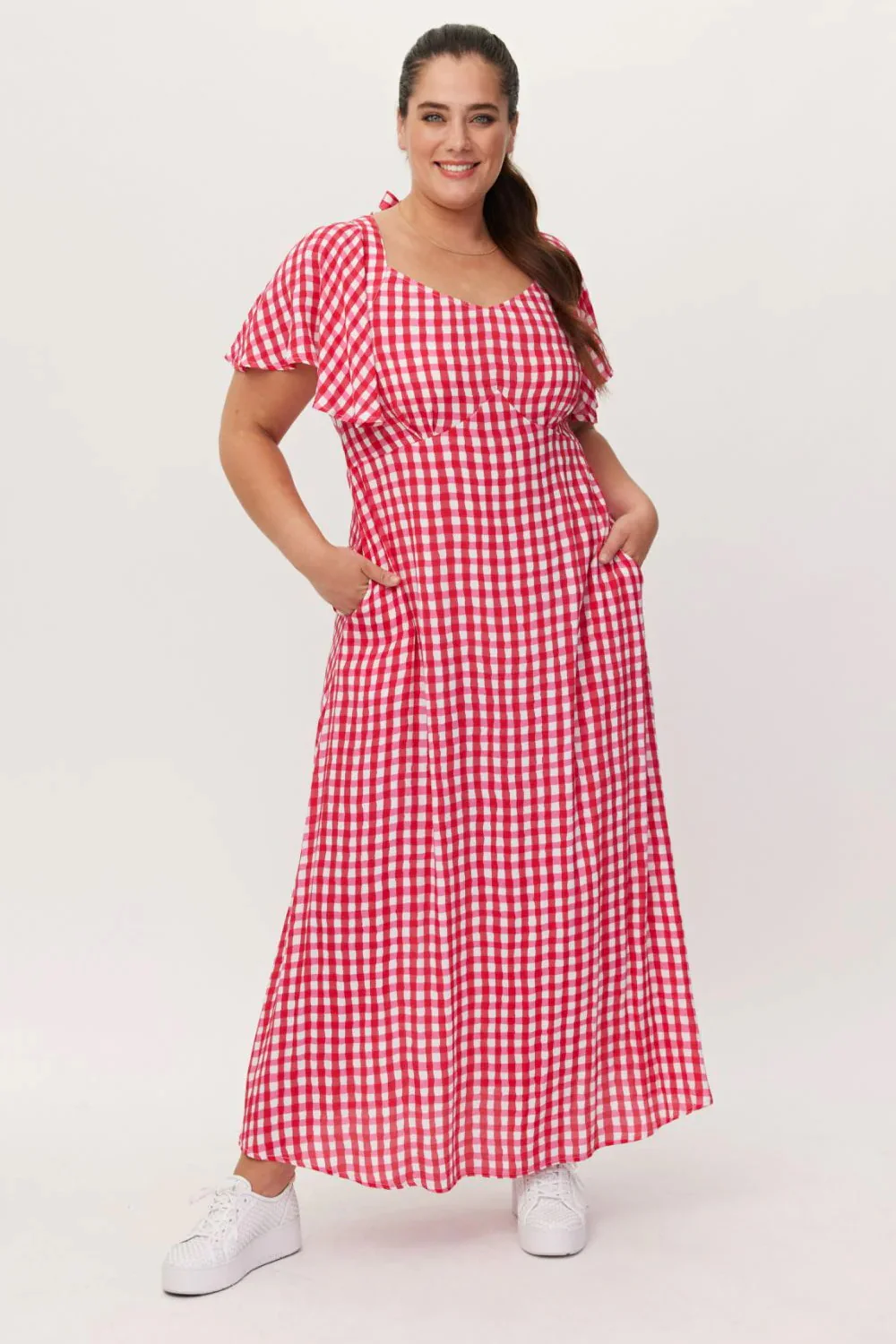 Lemon Tree Sylvia Dress Cerise Check