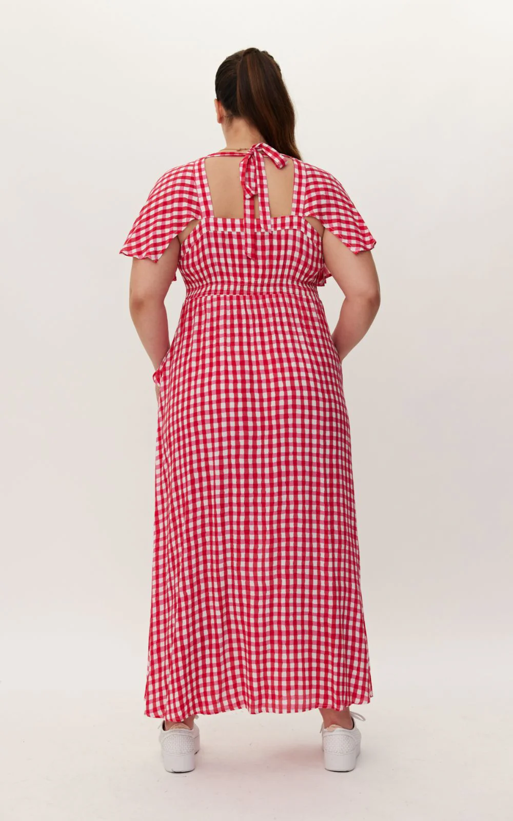 Lemon Tree Sylvia Dress Cerise Check - Image 4