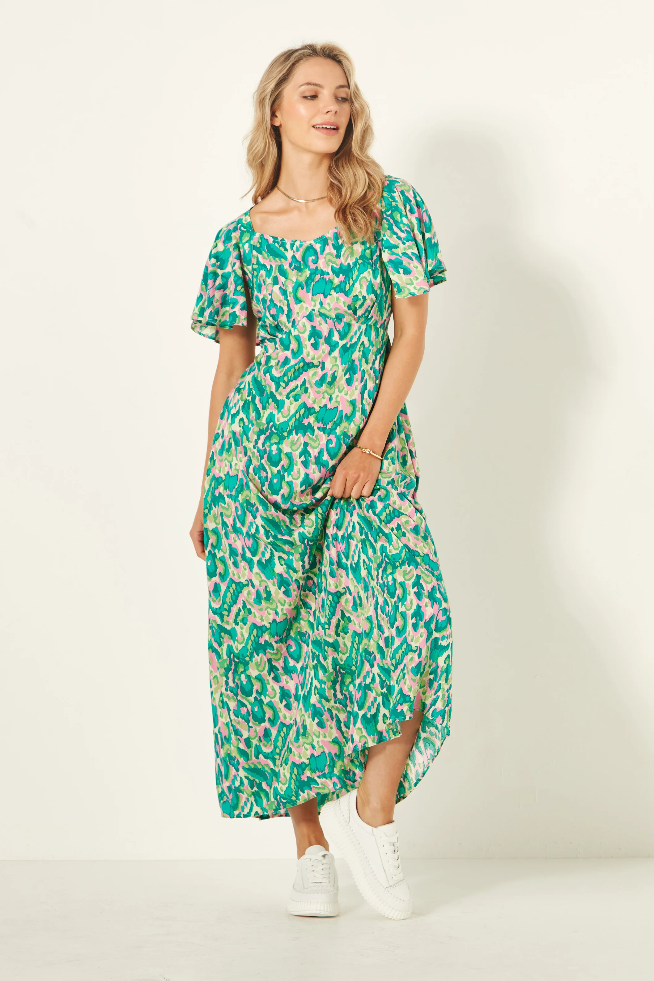 Lemon Tree Sylvia Dress - Teal Print - Image 4
