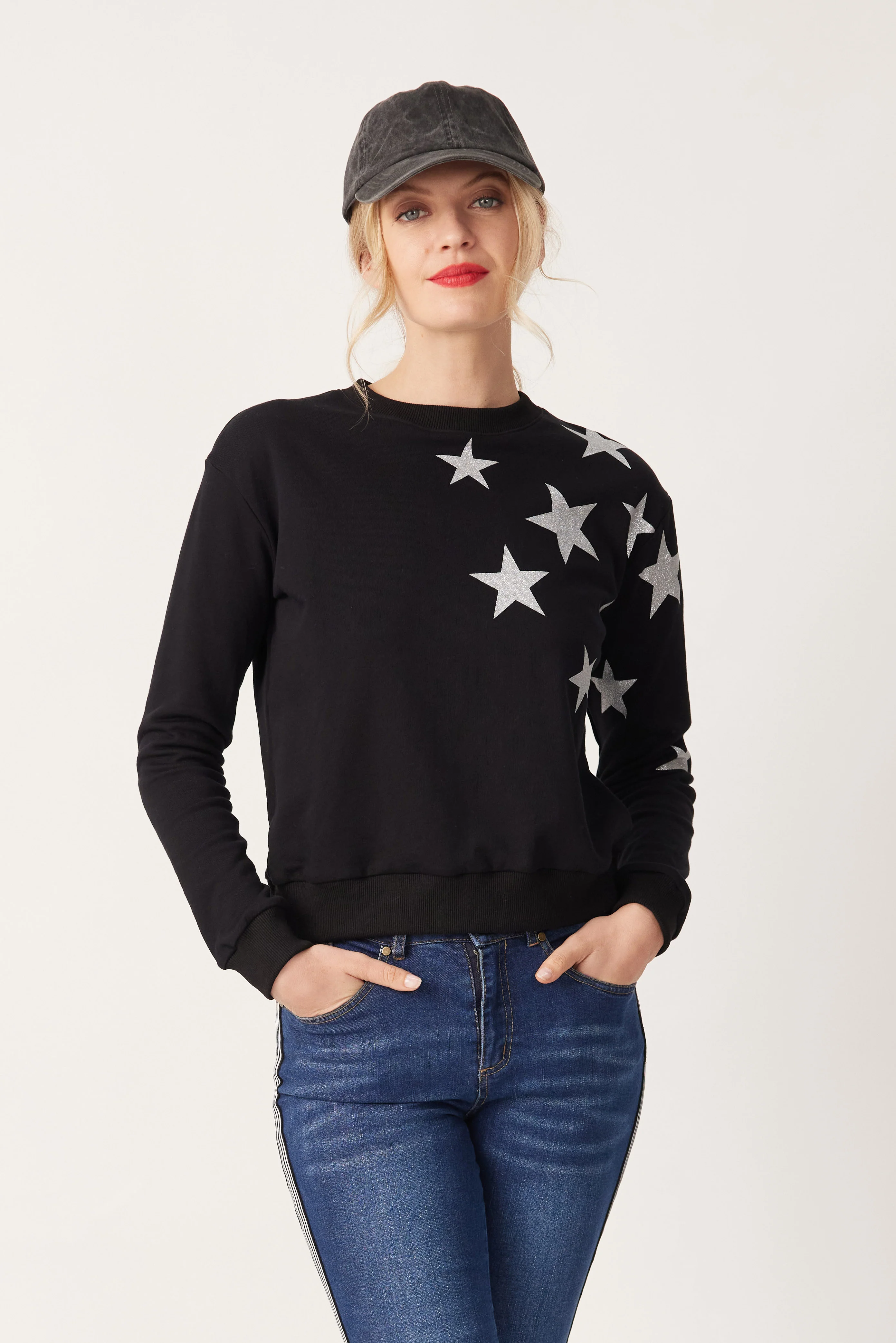 Lemon Tree Valerie Star Sweatchirt Black