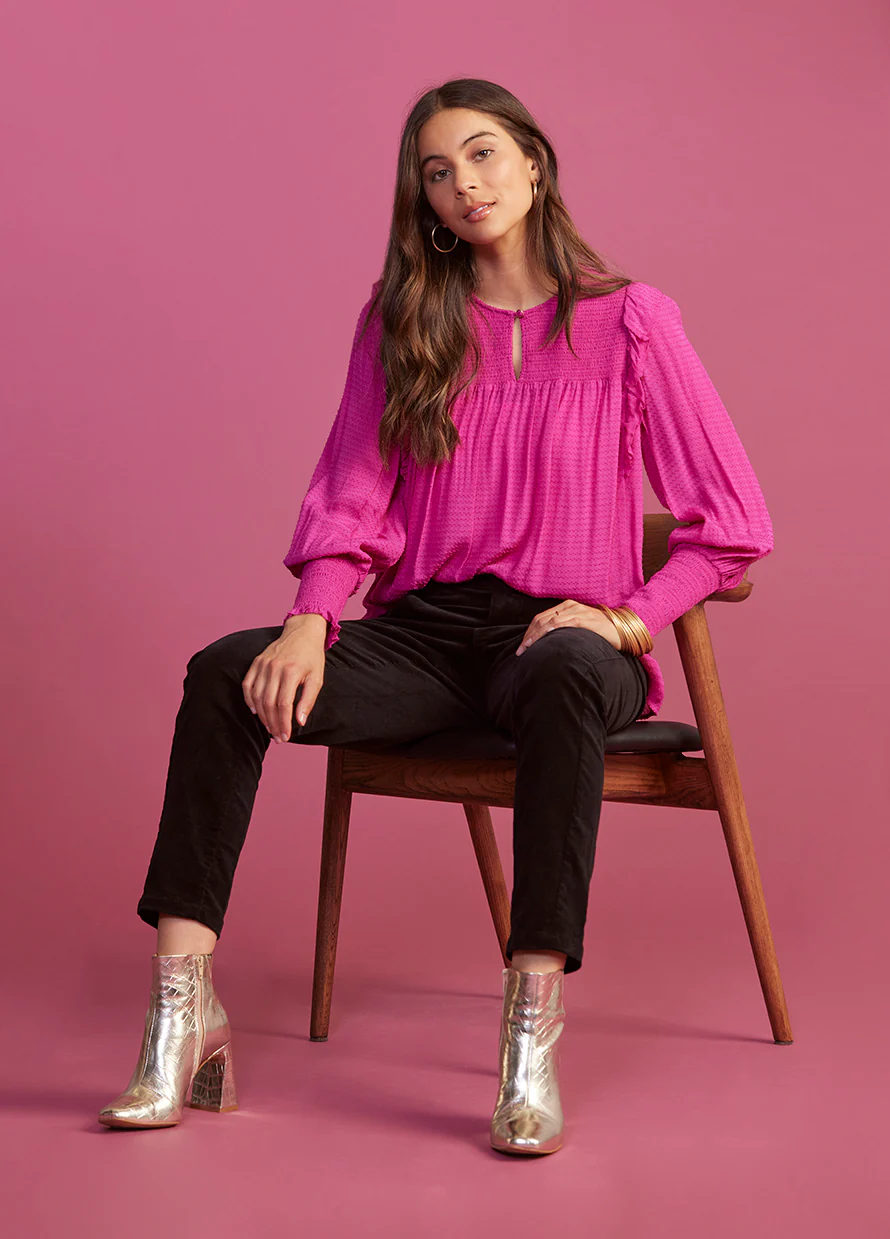 Loobies Story Allegra Blouse - Fucshia - Image 2