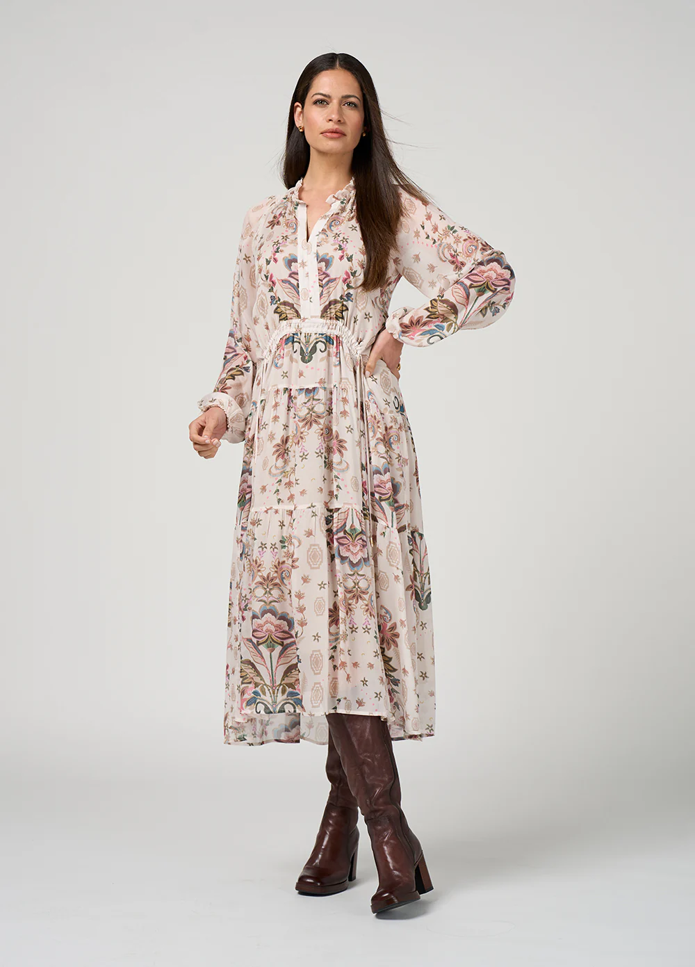 Loobie's Story Antoinette Midi Dress Bone - Image 3