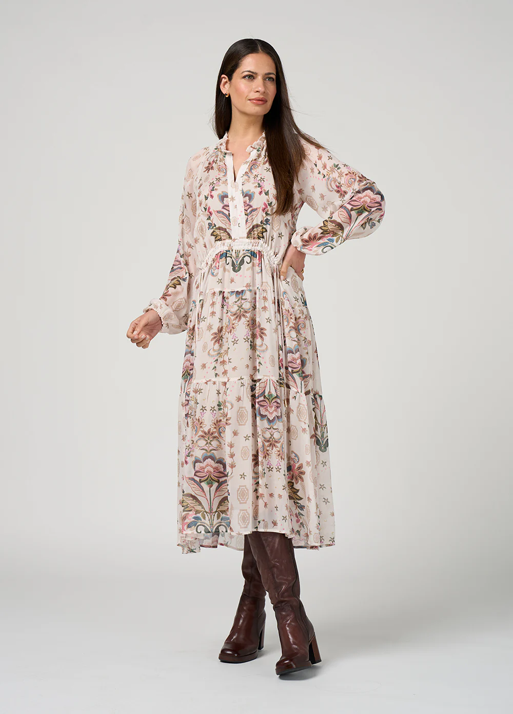 Loobie's Story Antoinette Midi Dress Bone - Image 6