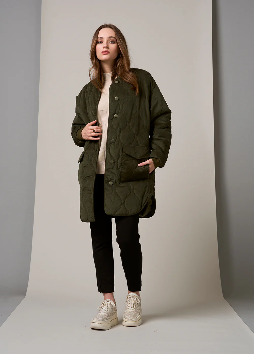 Loobies Story Balmoral Coat - Olive - Image 2