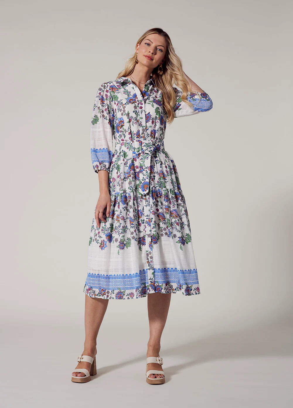 Loobies Story Calliope Shirt Dress - White Multi