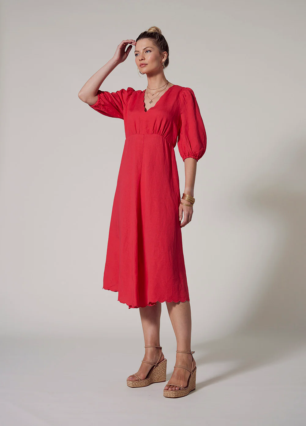 Loobies Story Clio Scalloped Dress Watermelon - Image 2
