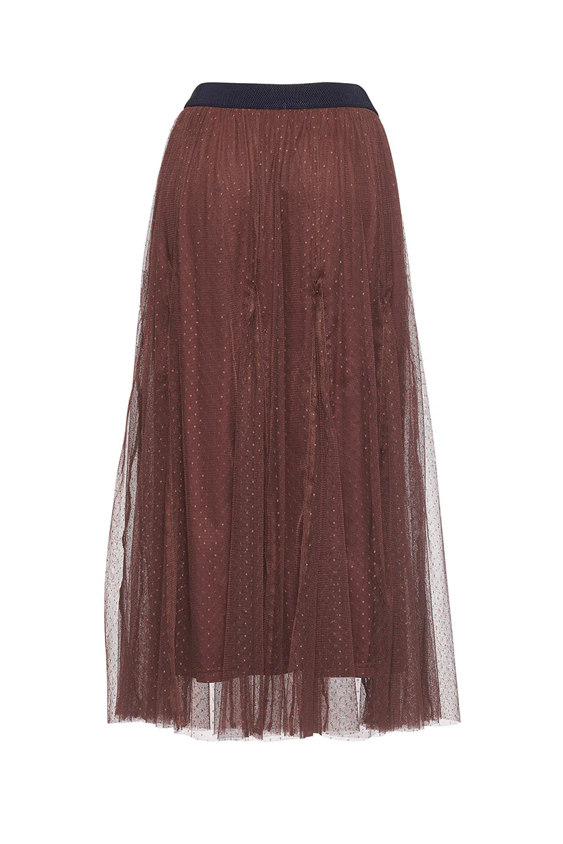 Loobies Story Cora Godet Skirt - Chocolate - Image 4