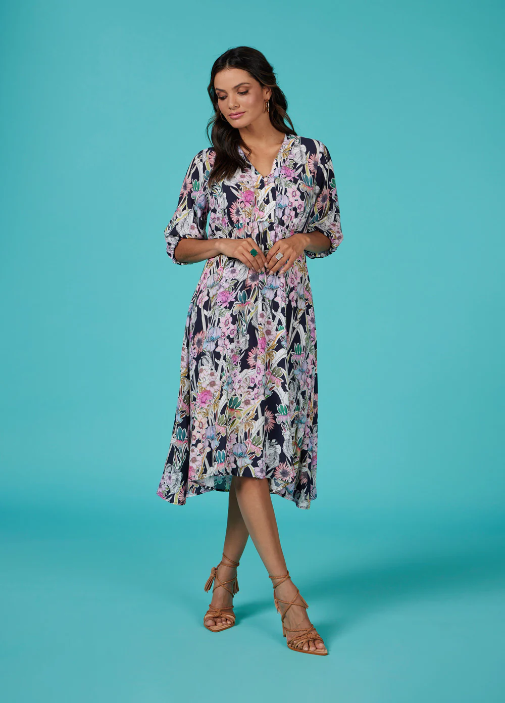 Loobies Story Decoupage Dress - Indigo