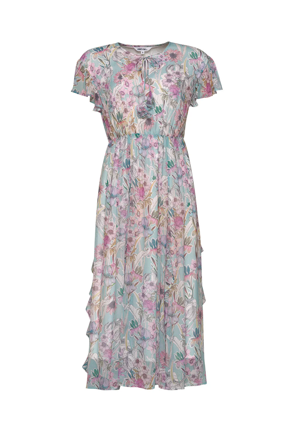 Loobies Story Decoupage Frill Dress-Aqua - Image 4