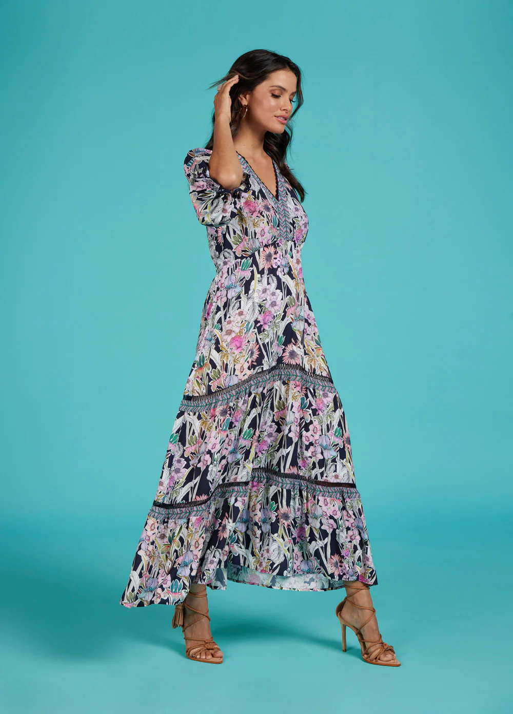 Loobies Story Decoupage Midi Dress