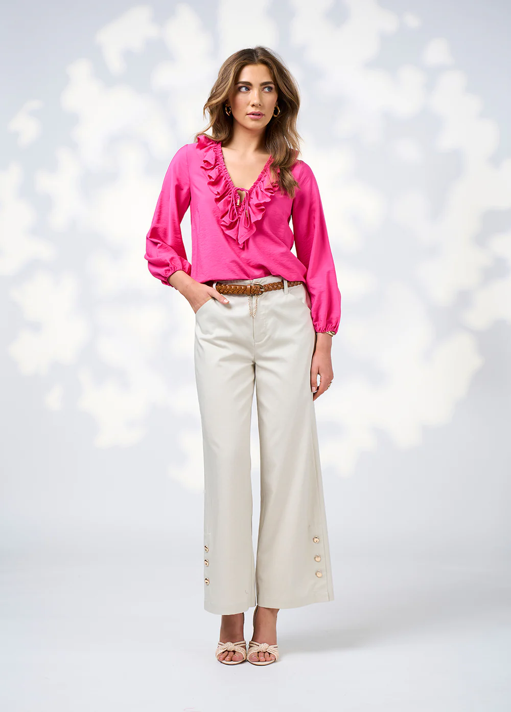 Loobie's Story Evie Blouse in Fuchsia - Image 2