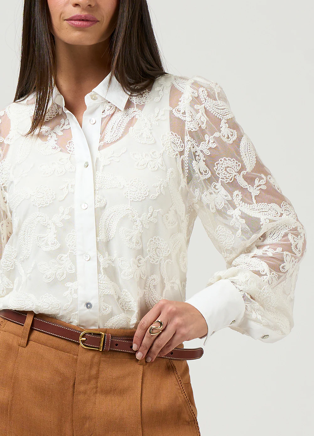 Loobie's Story Filigree Shirt Winter White - Image 2