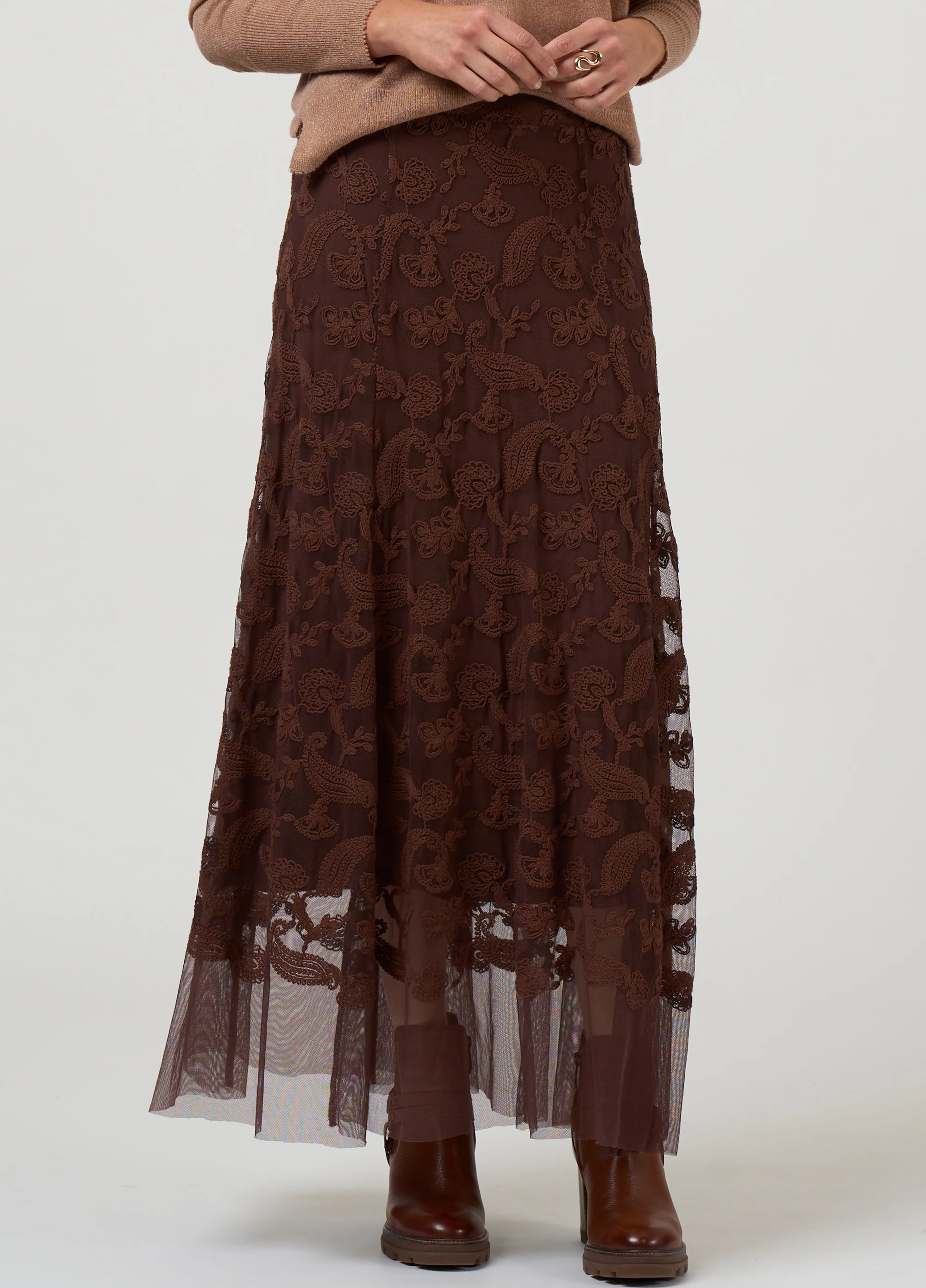 Loobie's Story Filigree Skirt - Cocoa